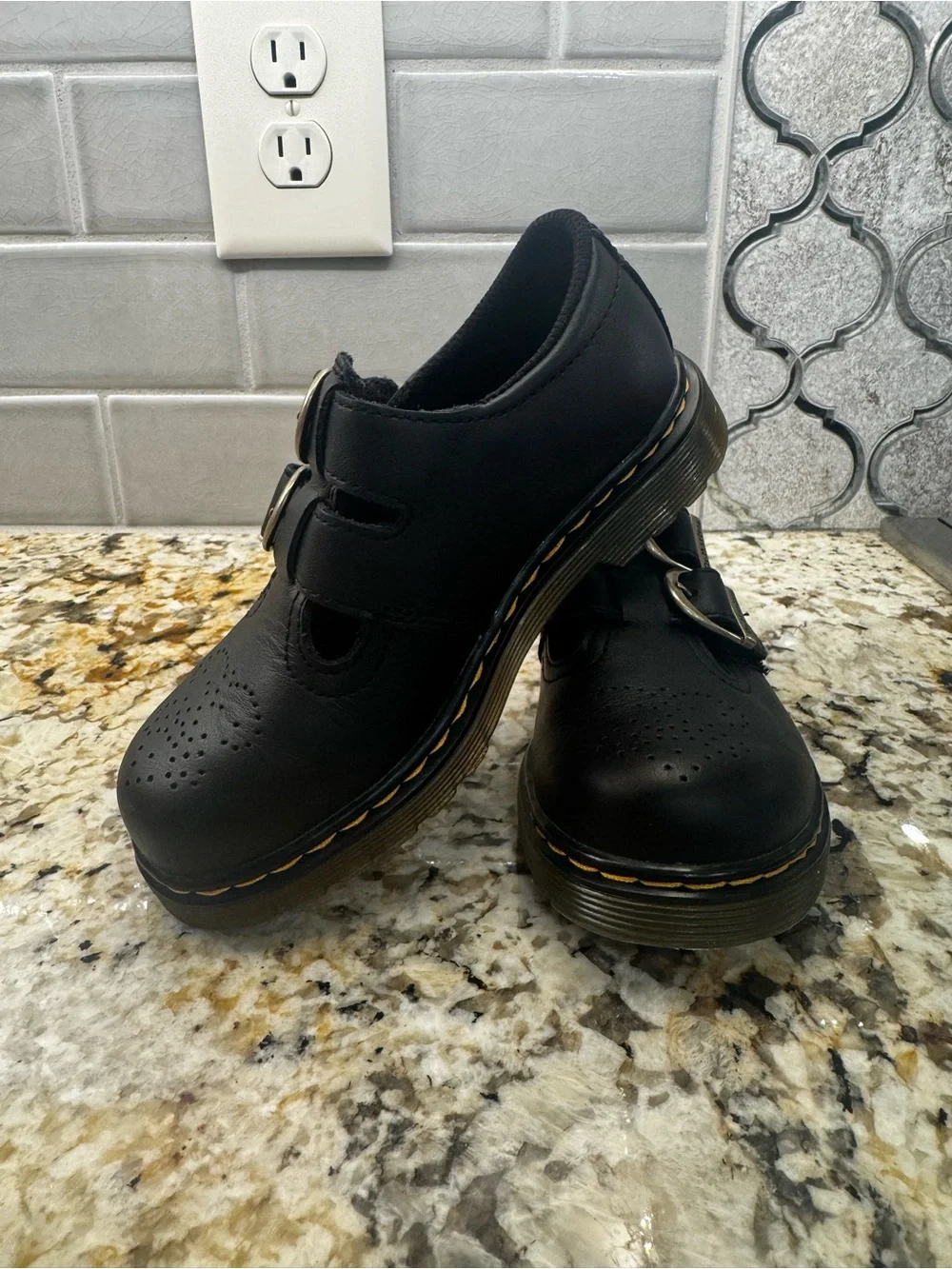 Dr. Martens Kids Black Double-Buckle Dress Shoes